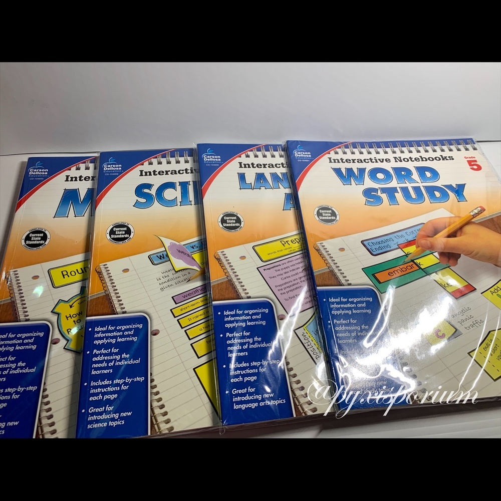 Set of 4 Interactive Notebooks, Grade 5